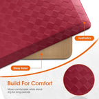 TranquilRelax 4/5 Inch Anti Fatigue Kitchen Mats for Floor, Burgundy - Image 6