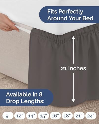 CGK Wrap Around Bed Skirt - College Dorm Room - 21" Inch, Twin/Twin XL - Image 4