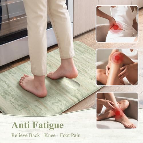 KIMODE Kitchen Mats for Floor Cushioned Anti Fatigue,Green Padded Floor Mat - Image 3