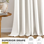 MIULEE Blackout Curtains for Bedroom 2 Panels 34 x 54 Inch Long Ivory - Image 5