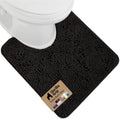 GORILLA GRIP Chenille Bath Rug Mat for Oval Toilet Base, 24x19 Black by GorillaGrip