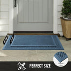 HIYARD Sturdy Front Door Mat, Absorbent Muddy Dirt Resist Welcome Door Mats Outdoor Indoor, Stain and Fade Resistant, Non-Slip Backing Entry Mat Low Profile Doormat for Entryway, 29×17, Light Blue - Image 6