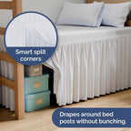 CGK Linens Dorm Room Bed Skirt Twin XL - Dorm Room Essentials - 40" White - Image 4