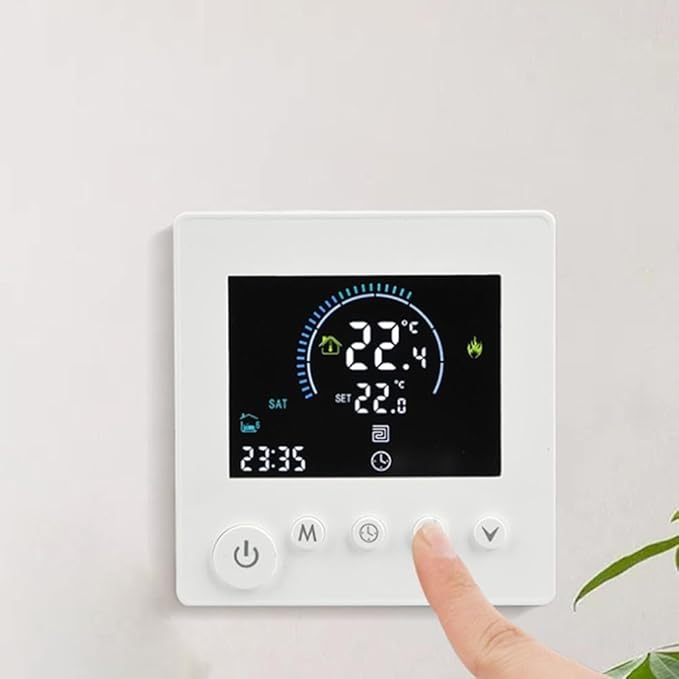 Sumsoctober Smart WiFi Floor Heating Thermostat for Tuya Programmable Energy Saving Controller with Child Lock and Weather Updates(3A)