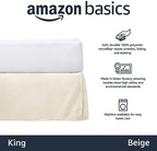 Amazon Basics Lightweight Pleated Bed Skirt, Machine Washable, Wrinkle Resistant, King, Beige - Image 2