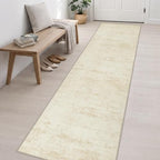 2.6x14 Washable Runner Rug:Modern Abstract Indoor Soft Carpet Beige - Image 3