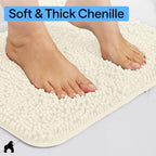 GORILLA GRIP Bath Rug Mat for Bathroom, Thick Chenille, 44x26 Ivory Cream - Image 4