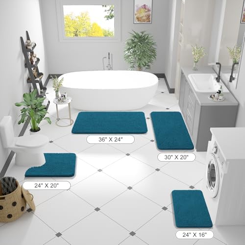 OLANLY Bathroom Runner Rugs 70x24, Extra Soft Absorbent Chenille Bath Rugs - Image 2