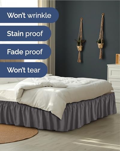 CGK Wrap Around Bed Skirt - College Dorm Room - 15" Inch, Twin/Twin XL - Image 5