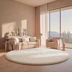 Ophanie Round Rugs 6Ft Ivory Circle Area Rug, Aesthetic Room Decor, Fluffy Fuzzy Bedroom Carpet, Plush Soft Shaggy Cream Living Room Rugs for Kids Home Decor, Nursery with Over 99 pcs Pile fibers - Image 5