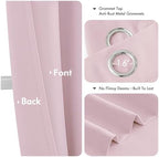 MIULEE Blackout Curtains for Bedroom 2 Panels 40 x 63 Inch Long Light Pink - Image 4