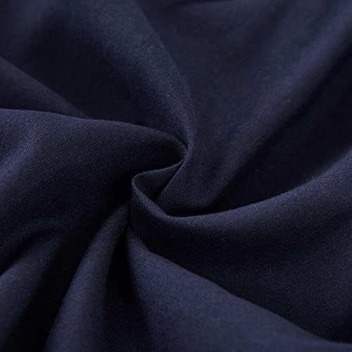 MEILA Wrap Around Elastic Bed Skirt for Twin & Full Beds, 16" Drop, Navy - Image 6
