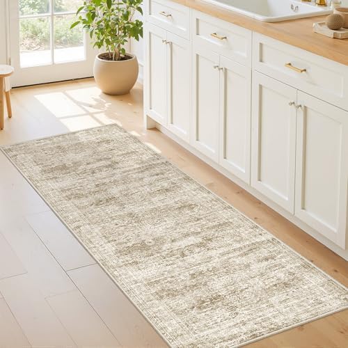 2x5 Rug Runners for Hallways Non Slip,Kitchen Rugs,Brown by Restydon