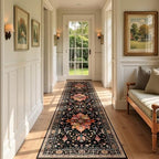 RELEANY Washable Area Rug, Runner 2'x7', Black/Colorful - Image 2