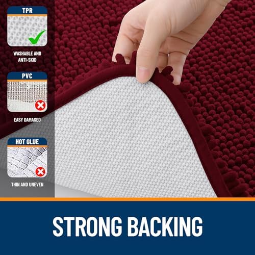 OLANLY Large Bathroom Rugs 50x30, Extra Soft Absorbent Chenille Bath Rugs - Image 6