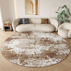 Brown Round Rugs 6ft Washable Circle Area Rug for Entryway Kitchen, Non Slip Soft Low Pile Stain Resistant, Boho Circular Carpet for Living Room Bedroom Dorm Dining Room Table, Abstract Coffee by Acapet