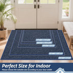BEQHAUSE Dirt Trapper Door Mat 32" x 48", Non-Slip Washable Doormats, Blue - Image 2