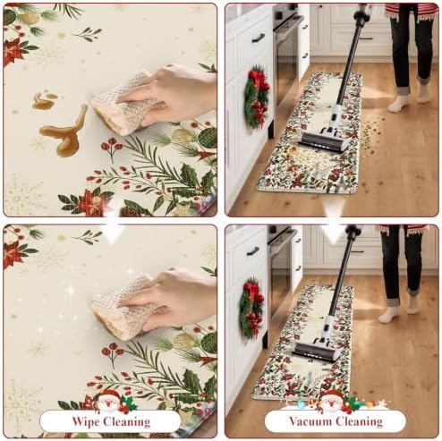 KIMODE Christmas Decor Kitchen Mats Cushioned Anti Fatigue,Beige Decoration - Image 6