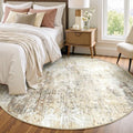 RELEANY Washable Round 6ft Area Rug for Living Room Neutral Brown by RELEANY