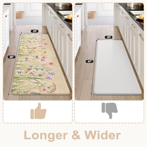 KIMODE Anti Fatigue Kitchen Mats for Floor, Farmhouse Kitchen Runner Rug - Image 2