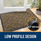 OLANLY Front Door Mat Outside 47x32, All-Season Absorbent Rubber Doormat - Image 4