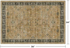 Hazo Haus Washable 2x3 Entry Rug Front Door Indoor, Bohemian Kitchen Floor Rug, Non-Slip & Stain Resistant, Vintage Rustic Brown and Charcoal Olive Farmhouse Floral Décor - Image 2