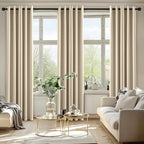 MIULEE Blackout Curtains for Bedroom 2 Panels 34 x 72 Inch Long Cream Beige - Image 6