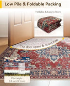 RELEANY Washable Area Rug, Runner 3'x10', Red/Blue - Image 6