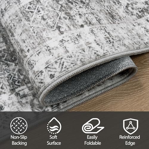 Aelenmu 9x12 Area Rugs for Living Room Washable Bedroom Dining Room Grey - Image 4