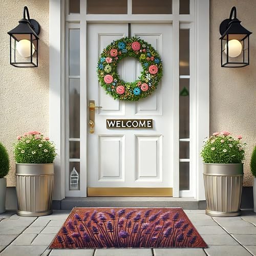 Outdoor Rug Door Mat, Welcome Mat, Non-Slip, 19'x31' (Lavender) - Image 2