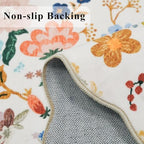 Washable Hallway 2'6x12 Runner Rug: Floral Scalloped Rug for Kitchen Entryway Farmhouse Soft Carpet for Bathroom Bedroom Thin Laudry Living Room Floor Mat with Non Slip Backing(2'6''x12',Cream) - Image 6