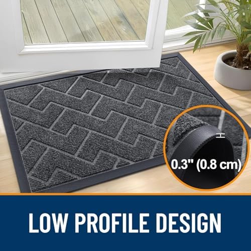 OLANLY Front Door Mat Outside 59x34, All-Season Absorbent Rubber Doormat - Image 4