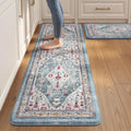 Collive Kitchen Rugs Sets of 2 Non Slip Washable, Aque Kitchen Floor Mats by Collive