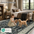 5x7 Area Rug for Living Room, Non-Slip Washable Large Carpet, Black Brown - Image 5