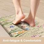 KIMODE Anti Fatigue Mats for Kitchen Floor, Farmhouse Floral Kitchen Rugs - Image 2