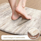 KIMODE Anti Fatigue Mats for Kitchen Floor, 18"x28" Brown Half Circle Mats - Image 3