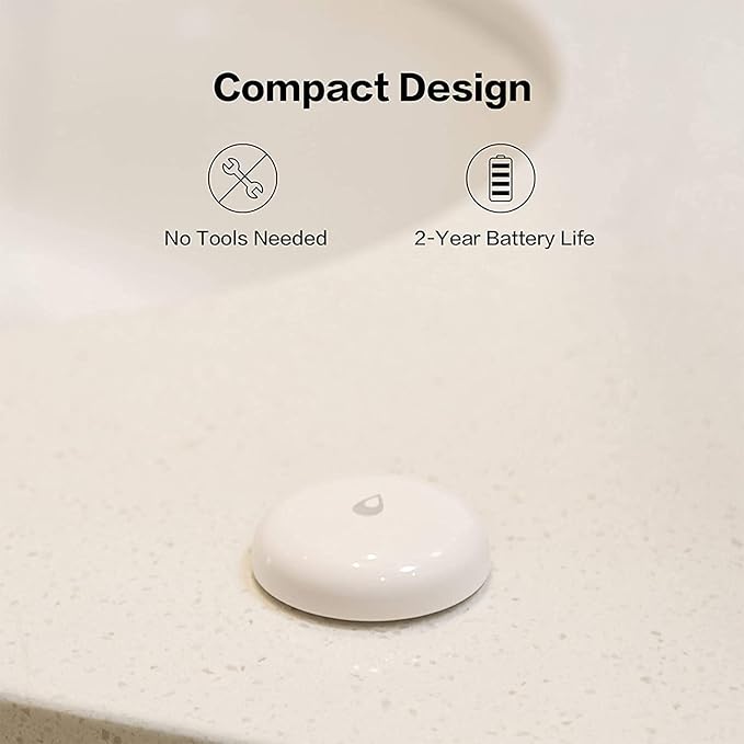 Aqara Water Leak Sensor 3 Pack, Zigbee Wireless Water Leak Detector for Alarm System and Smart Home Automation, Requires AQARA HUB, App Notifications, for Kitchen, Bathroom, Basement, Works with IFTTT