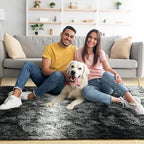 6x9 Large Black and White Fluffy Area Rug Non-Slip for Living Room Bedroom - Image 2
