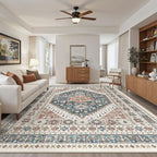Madane 8x10 Area Rugs for Living Room, Non-Slip Washable Rug, Navy Blue - Image 2