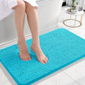 OLANLY Small Bathroom Rugs 24x16, Extra Soft Absorbent Chenille Bath Rugs, Rubber Backing Quick Dry, Machine Washable Bath Mats for Bathroom Floor, Tub and Shower, Home Decor Accessories, Aqua Sky by OLANLY