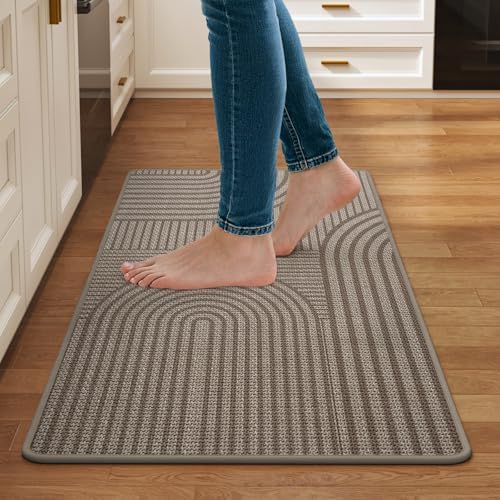 Kitchen Mats for Floor, Kitchen Rugs Non Slip, 17x30 Brown by QiCaiJia