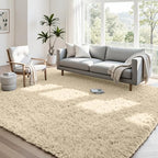 4x6 Fluffy Shag Area Rugs for Living Room Bedroom: Soft Plush Carpet Beige by CarpetAddColortoYourLife