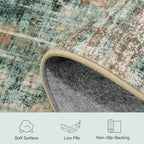 Lofus 6ft Area Rug for Living Room,Abstract Washable Rugs,Coffee/Green - Image 7