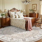 Washable 6ft Circle Round Rug: 6x6 Low-Pile Circular Rug for Living Room Bedroom Cute Office Nursery Area Rug with TPR Rubber Backing Soft Stain-Resistant Carpet Bathroom Entryway Dorm(6Round，Beige) - Image 2