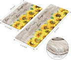 KIMODE Anti Fatigue Kitchen Mat for Floor,Farmhouse Sunflower Kitchen Rugs - Image 3