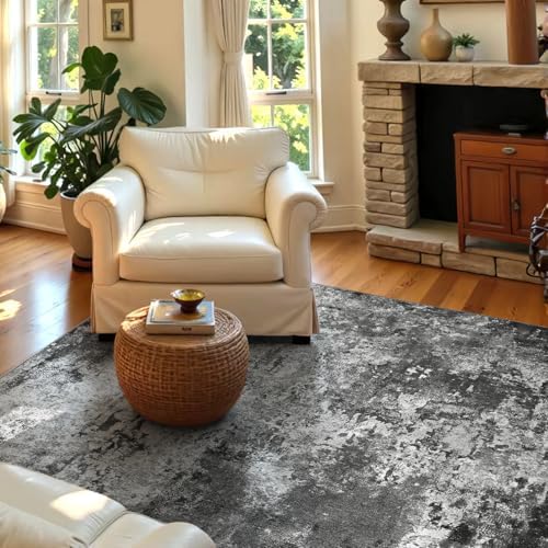Entrance Rugs Indoor 3x5 Black Entry Rug Washable Abstract Black Small Area Rug Non-Slip Low Pile Throw Rugs for Entryway, Kitchen Floor, Front Door Indoor Door Mat, Bathroom, Bedroom Bedside - Image 3