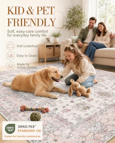 OLANLY 8x10 Washable Area Rug, Soft Non Slip Carpet for Bedroom Living Room - Image 5