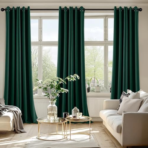 MIULEE Christmas Blackout Curtains for Bedroom 40x90 Inch Long Hunter Green - Image 6