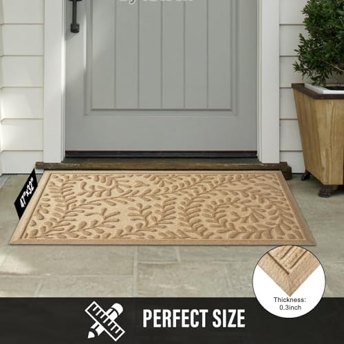 HIYARD Front Door Mat, Absorbent Dirt Trapping Welcome Door Mat Indoor Outdoor, Non Slip Entry Mat, Indoor Outdoor Door Mats, Fade Resistant, Low Profile Doormat for Entryway, 47×32, Beige - Image 6