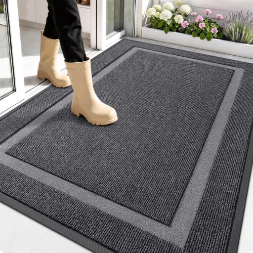OLANLY Front Door Mat Outside 59x34, All-Season Heavy-Duty Rubber Doormat by OLANLY